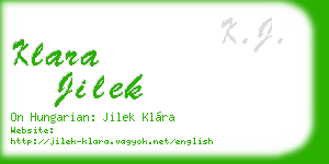 klara jilek business card
